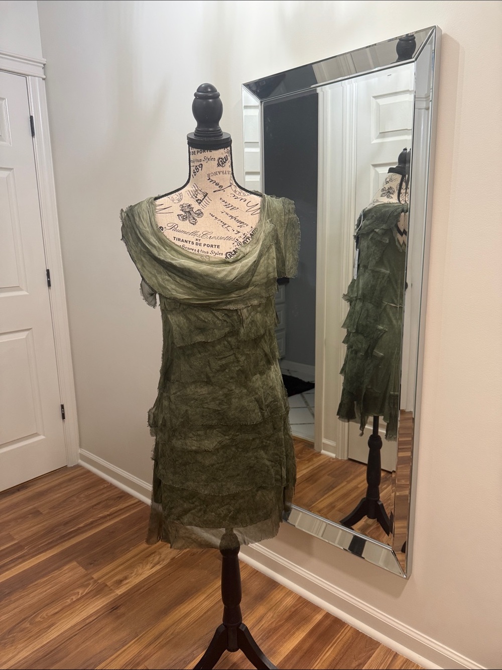 Tempo Paris Olive Layered Mini Dress